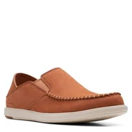 Półbuty męskie - Clarks Bratton Slip [dark tan nubuck] - rozmiar 41.5 - miniaturka - grafika 1