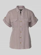Koszule damskie - Bluzka koszulowa o kroju regular fit z czystej wiskozy model ‘BUMPY’ - miniaturka - grafika 1