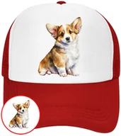 Czapki i chusty sportowe męskie - CZAPKA Z DASZKIEM PSY PIES PIESKI DLA DZIECI SIATKA CZERWONA BEJSBOLÓWKA - miniaturka - grafika 1