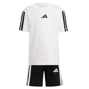 adidas Uniseks - dzieci ESSENTIALS T-SHIRT SET, white/black, 4-5 Years - Odzież sportowa dziecięca - miniaturka - grafika 1