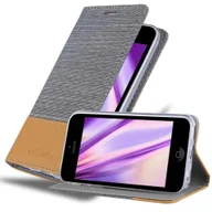 Etui i futerały do telefonów - Cadorabo Etui do Apple iPhone 5C w kolorze LIGHT GREY BROWN Etui na telefon komórkowy z magnetycznym zamknięciem, funkcją podstawki i miejscem na kartę Etui Etui ochronne Etui z klapką w stylu książki - miniaturka - grafika 1