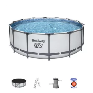 Basen stelażowy Steel Pro MAX 427x122 Szary 14FT BESTWAY 5w1 + Akcesoria - Baseny ogrodowe - miniaturka - grafika 1