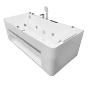 Wanny z hydromasażem - Przyścienna wanna z hydromasażem prostokątna konglomerat 150x75 cm MO-1803A - miniaturka - grafika 1