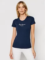 Koszulki i topy damskie - Pepe Jeans T-Shirt PL502711 Granatowy Slim Fit - miniaturka - grafika 1