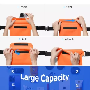 Etui wodoodporne Spigen A620 Universal Waterproof Waist Bag 2-Pack Sunset Orange - Etui i futerały do telefonów - miniaturka - grafika 6