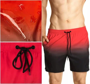 KĄPIELÓWKI Atlantic szorty z NADRUKIEM WODNYM XL - Kąpielówki męskie - miniaturka - grafika 1