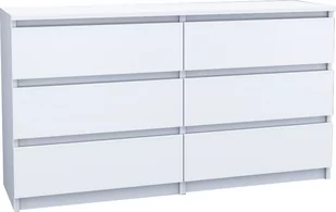 Komoda Pari 6 Szuflad 140Cm Biała - Komody - miniaturka - grafika 1