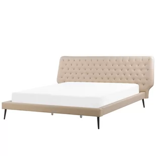 Beliani Łóżko ekoskóra 180 x 200 cm beżowe ESSONNE - Łóżka - miniaturka - grafika 1