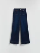 Spodnie damskie - Reserved - Jeansy flare - granatowy - miniaturka - grafika 1