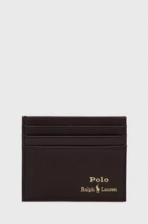 Portfele - Ralph Lauren Polo Polo etui na karty skórzane męski kolor brązowy - grafika 1