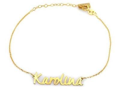 Złota Bransoletka 333 Celebrytka Imię Karolina Prezent