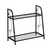 Pozostałe ozdoby ogrodowe - KWIETNIK METALOWY STOJAK NA KWIATKI CZARNY LOFT - miniaturka - grafika 1