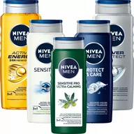 Zestawy kosmetyków męskich - Nivea Men x5 Żel pod Prysznic męski Zestaw 500 ml - miniaturka - grafika 1