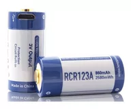 Akumulatory ogólnego zastosowania - Keeppower KP ICR16340-86PCM 860mAh Li-ION m-USB - miniaturka - grafika 1