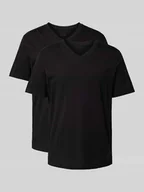 Koszulki męskie - T-shirt z dekoltem w serek w zestawie 2 szt. - miniaturka - grafika 1