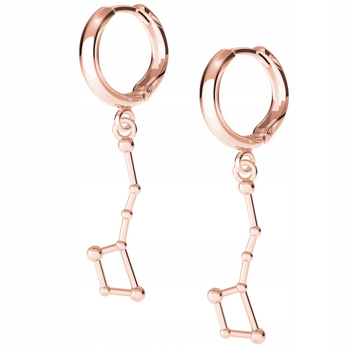 Kolczyki Gwiazdozbiór różowe złoto 925