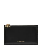 Portfele - Calvin Klein Etui na karty kredytowe Ck Zip Cardcase 6Cc LV04F1076G Czarny - miniaturka - grafika 1