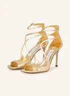 Sandały damskie - Jimmy Choo Sandały Na Obcasie Azia 95 gold - miniaturka - grafika 1