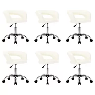 Krzesła - shumee Krzesła stołowe 6 szt. białe sztuczna skóra - miniaturka - grafika 1