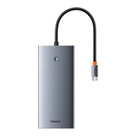 Huby USB - Hub 13w1 Baseus PortalJoy USB-C do HDMI+DP+VGA+C+USB+PD+RJ45+SD/TF+3.5mm (szary) - miniaturka - grafika 1