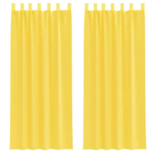 vidaXL Zasłony woalowe z pętelkami 2 szt. Żółte 140x260 cm - Zasłony - miniaturka - grafika 1