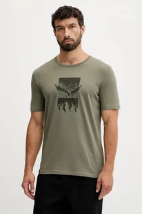 Salewa t-shirt sportowy Eagle 3cime męski kolor zielony z nadrukiem 00.0000029102 - Koszulki męskie - miniaturka - grafika 1