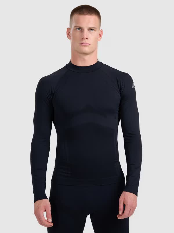 Bielizna męska termoaktywna bezszwowa (góra) 4F 4FWAW25USEAM224-20S Czarny L/XL