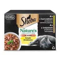 Mokra karma dla kotów - Sheba Nature's Collection w sosie, 32 x 85 g - Wybór drobiowy: kurczak i czerwona papryka, indyk i marchewka - miniaturka - grafika 1