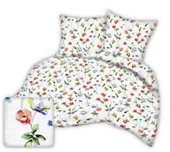 Pościel - Pościel Z Kory 200X220 Kwiecista Akwarela Na Białym Tle - miniaturka - grafika 1