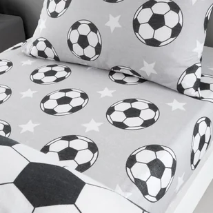 Flanelowe prześcieradło dziecięce jednoosobowe 90x190 cm Football Stars – Catherine Lansfield - Prześcieradła dla dzieci - miniaturka - grafika 1