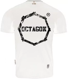 T-Shirt Koszulka Octagon Logo Smash Biała - Koszulki sportowe męskie - miniaturka - grafika 1