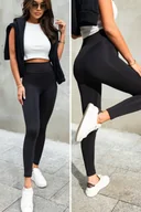 Spodnie damskie - Czarne Modelujące Legginsy Push-Up - miniaturka - grafika 1