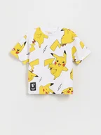 Koszulki dla chłopców - Reserved - Bawełniany t-shirt Pokemon - złamana biel - miniaturka - grafika 1