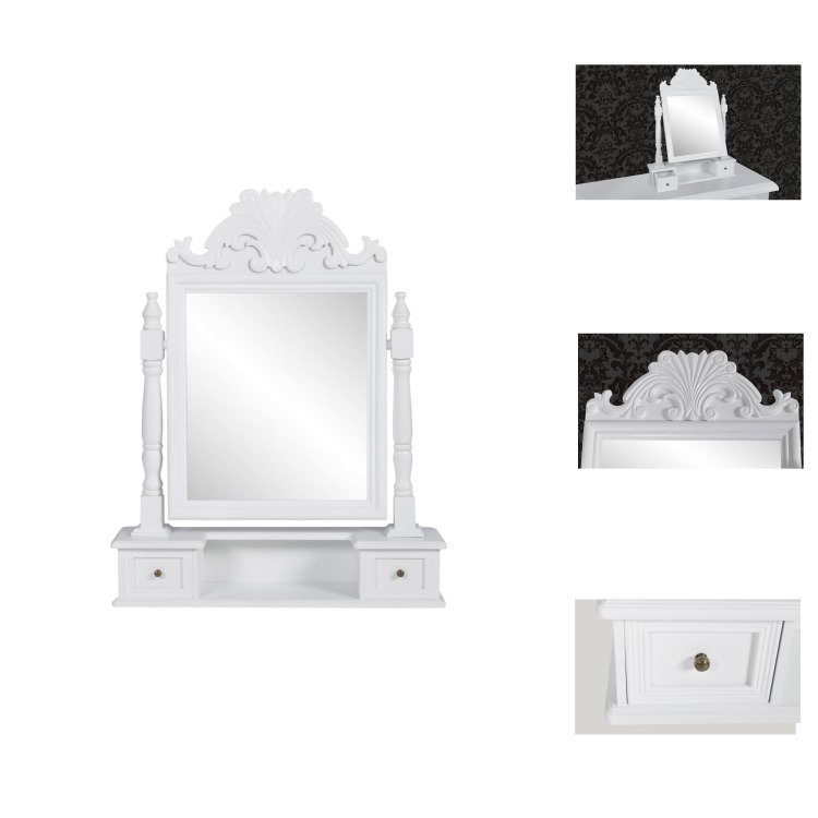 vidaXL Toaletka z lustrem prostokątna obrotowa MDF - Toaletki