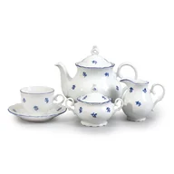 Serwisy do kawy i herbaty - Porcelanowy zestaw na herbatę z motywem niebieskiego kwiatka Thun Ophelia - miniaturka - grafika 1