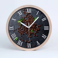 Zegary - Nowoczesny wiszący zegar drewno ziarna kawy fi 30, Tulup - miniaturka - grafika 1