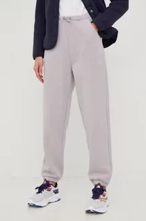 Spodnie damskie - 4F spodnie dresowe damskie kolor szary gładkie - grafika 1