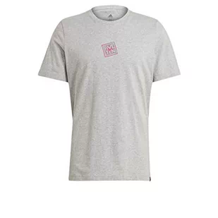 adidas T-shirt męski, mszaryh, XXL - Koszulki męskie - miniaturka - grafika 1