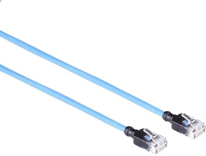 Mercodan Kabel sieciowy RJ-45, Cat.6a, U/UTP, LSZH, Slim, niebieski, 10 m 371927100