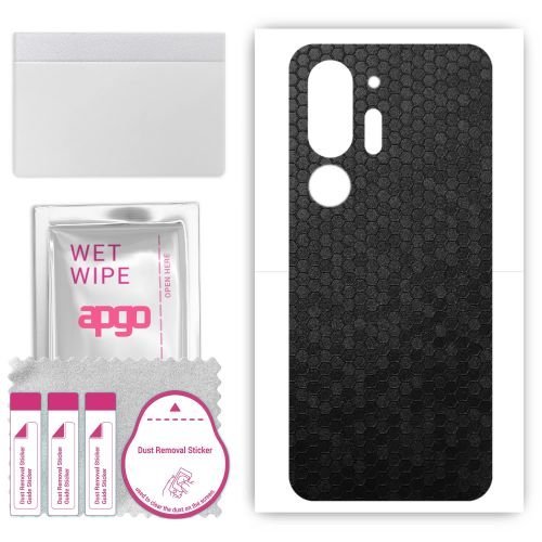 folia naklejka skórka strukturalna na TYŁ do HTC U24 Pro - Plaster Miodu Czarny - apgo SKINS