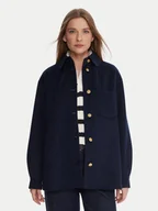 Płaszcze damskie - Tommy Hilfiger Płaszcz wełniany WW0WW46558 Granatowy Relaxed Fit - miniaturka - grafika 1