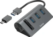Adaptery i przejściówki - Hama USB Hub/Czytnik kart 3x USB-A SD microSD USB-C Adapter - miniaturka - grafika 1