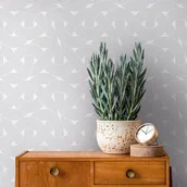 Tapety - Tapeta motyw art déco szarym,srebrnymIbiałym - 53 cm x 10.05 m - LIVINGWALLS - miniaturka - grafika 1