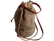 Torebki damskie - Brązowa Torebka Damska Na Lato, Listonoszka Na Ramię, Worek Damski Wiklina - miniaturka - grafika 1