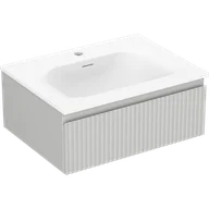 Szafki łazienkowe - Mexen Rivel szafka łazienkowa 60 cm z umywalką Vela, 1 szuflada, ryflowana , szara mat/biała mat - 91A20-06023-1-BF62-W23M01 - miniaturka - grafika 1
