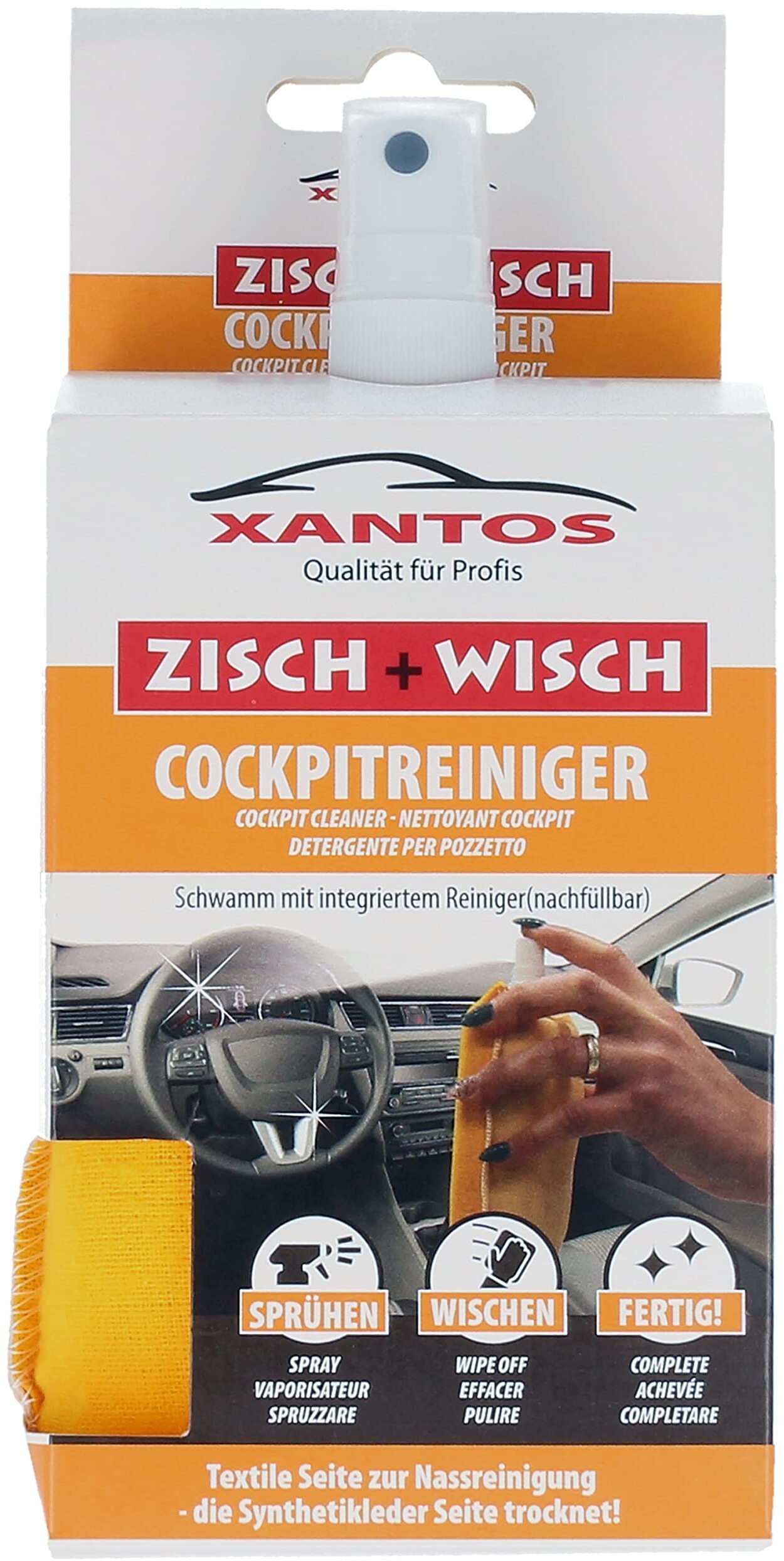 Xantos Zisch&Wisch Środek czyszczący do kokpitu w ściereczce 40ml