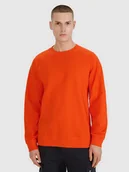 Bluzy męskie - 4F Bluza dresowa nierozpinana bez kaptura męska - pomarańczowa L - miniaturka - grafika 1