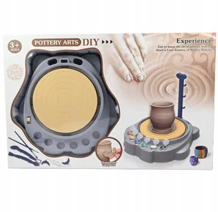 ZESTAW GARNCARSKI DLA DZIECI KOŁO GARNCARSKIE NA BATERIE GLINA FARBY PĘDZLE - Prace ręczne dla dzieci - miniaturka - grafika 1