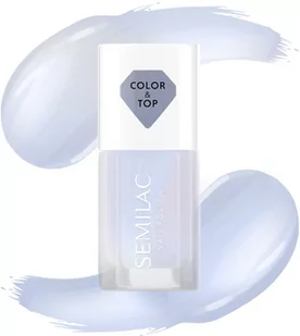 Semilac Top i lakier klasyczny 2w1 Blue Holo Glazed 7ml - Lakiery hybrydowe - miniaturka - grafika 1