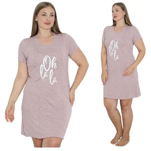 KOSZULA NOCNA DAMSKA MORELLA Z WISKOZY WISKOZA KRÓTKI RĘKAW LETNIA KRÓTKA NA LATO KOBIECA 2XL - Bielizna nocna - miniaturka - grafika 1